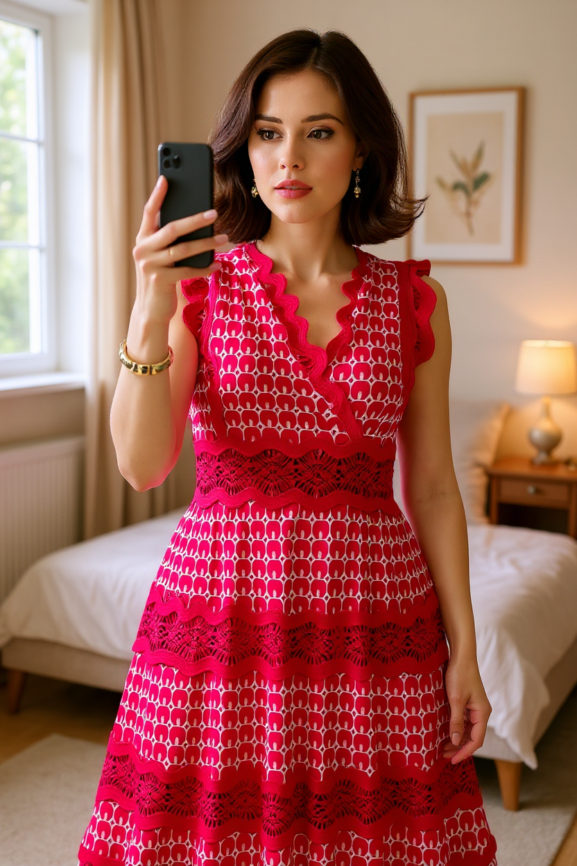 Valentina – Vintage Lace-Trim Maxi Dress