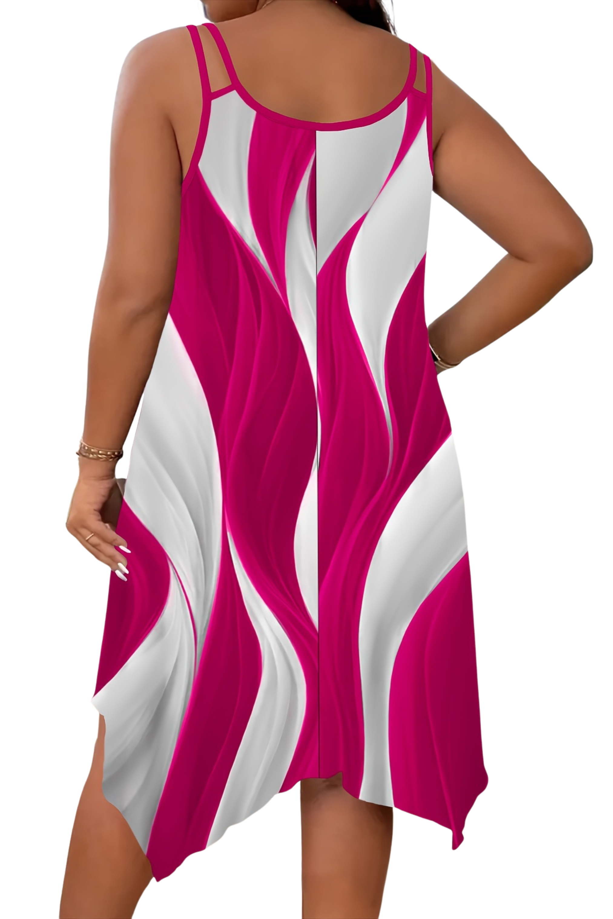 Asymmetrical Plus Size Dress – Abstract Summer Style