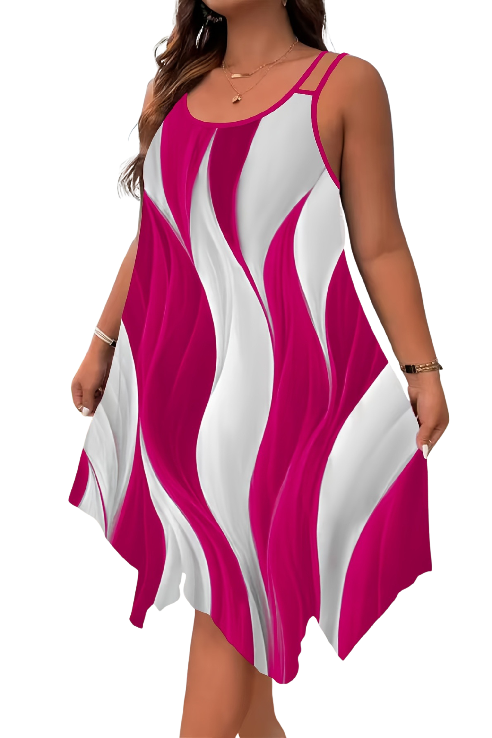 Asymmetrical Plus Size Dress – Abstract Summer Style
