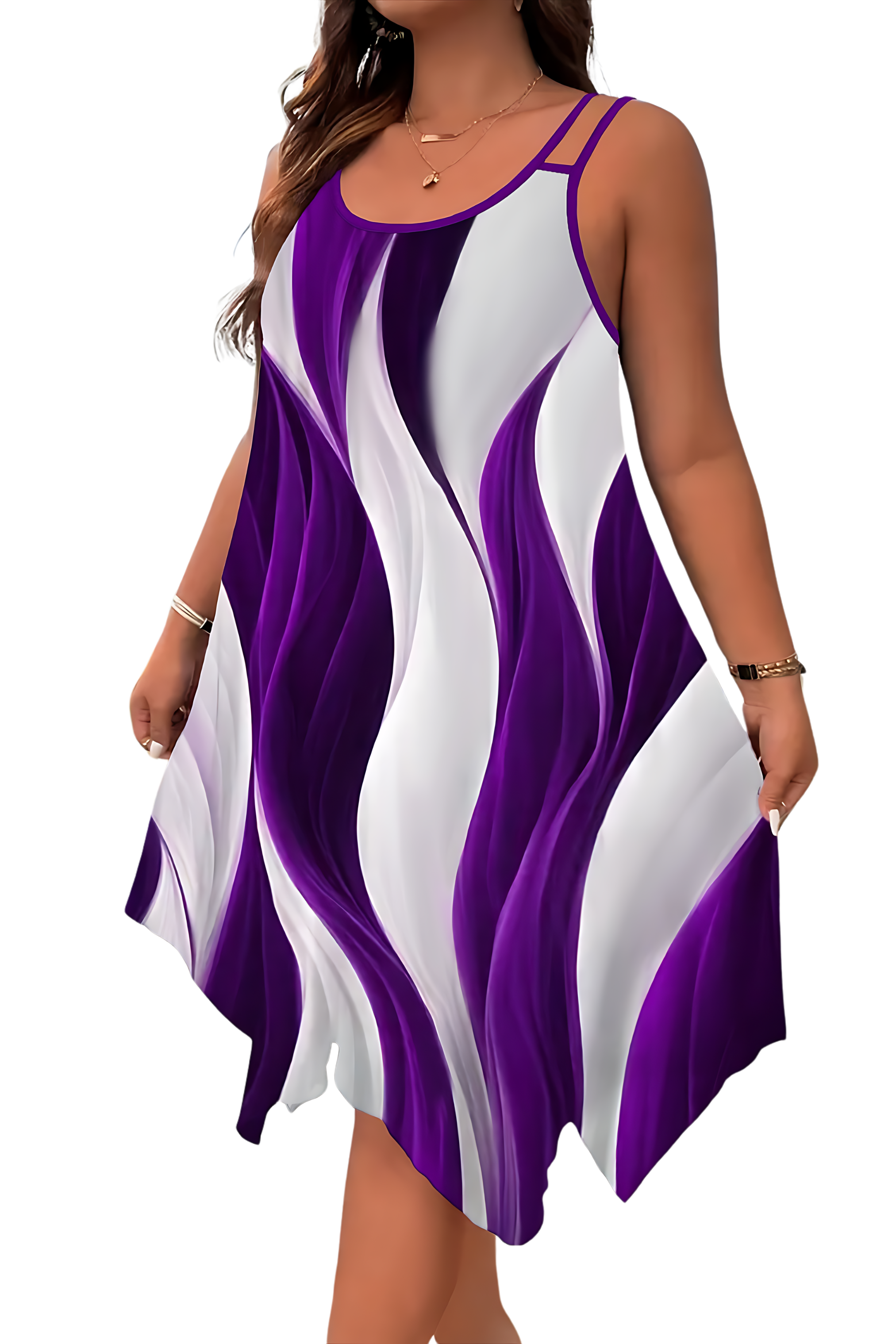 Asymmetrical Plus Size Dress – Abstract Summer Style