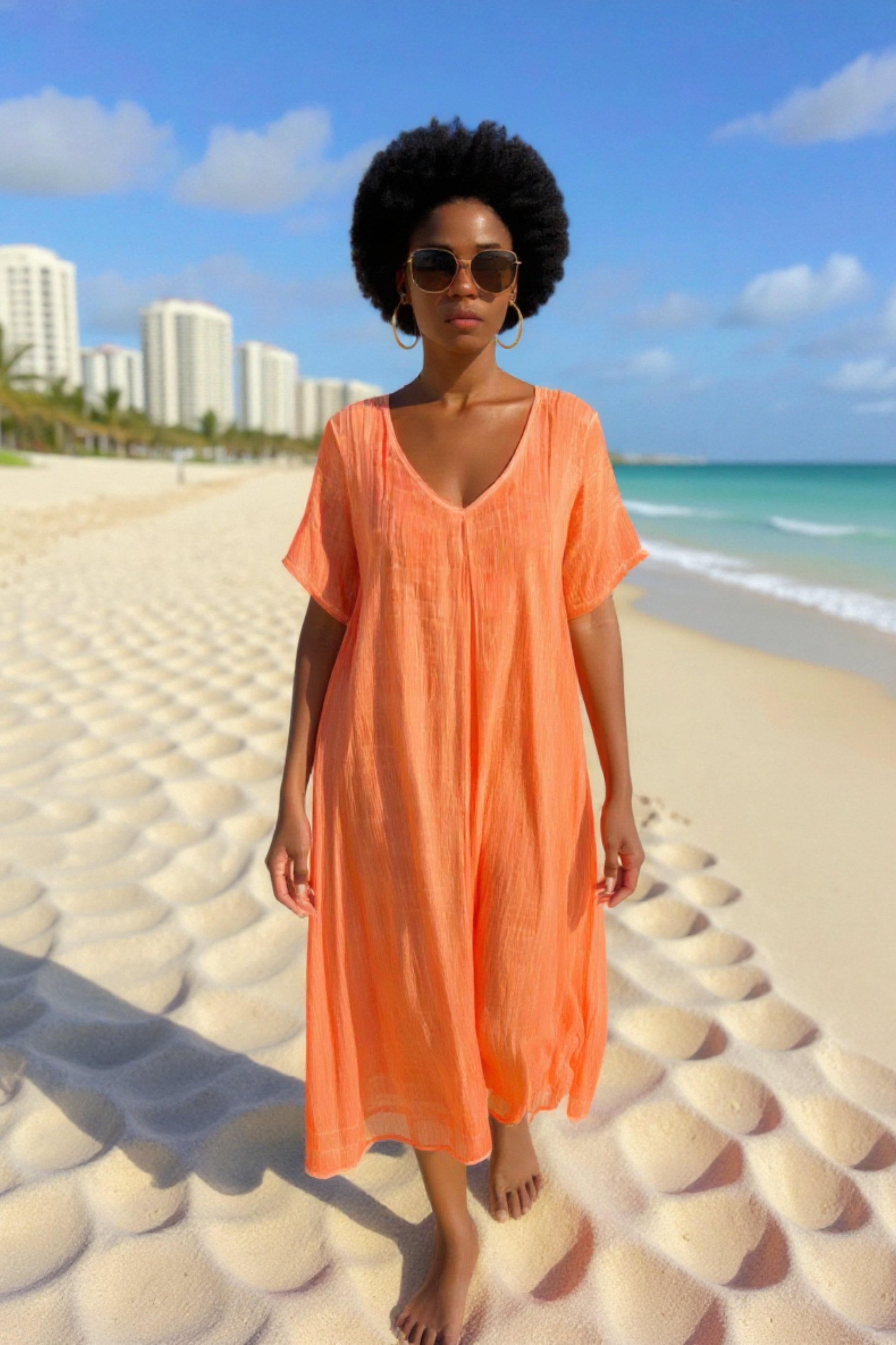 Fresh V-Neck Maxi Dress