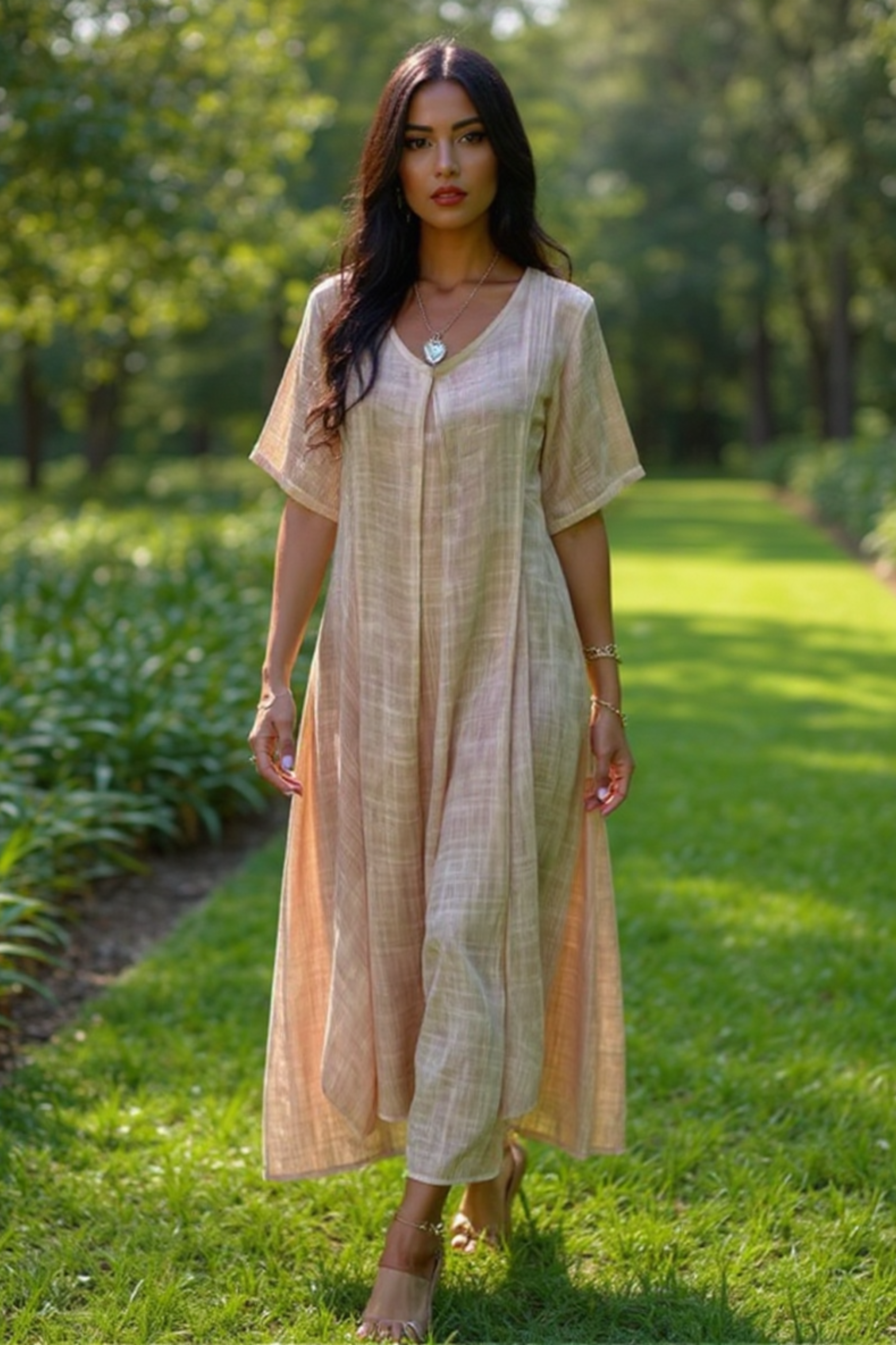 Fresh V-Neck Maxi Dress
