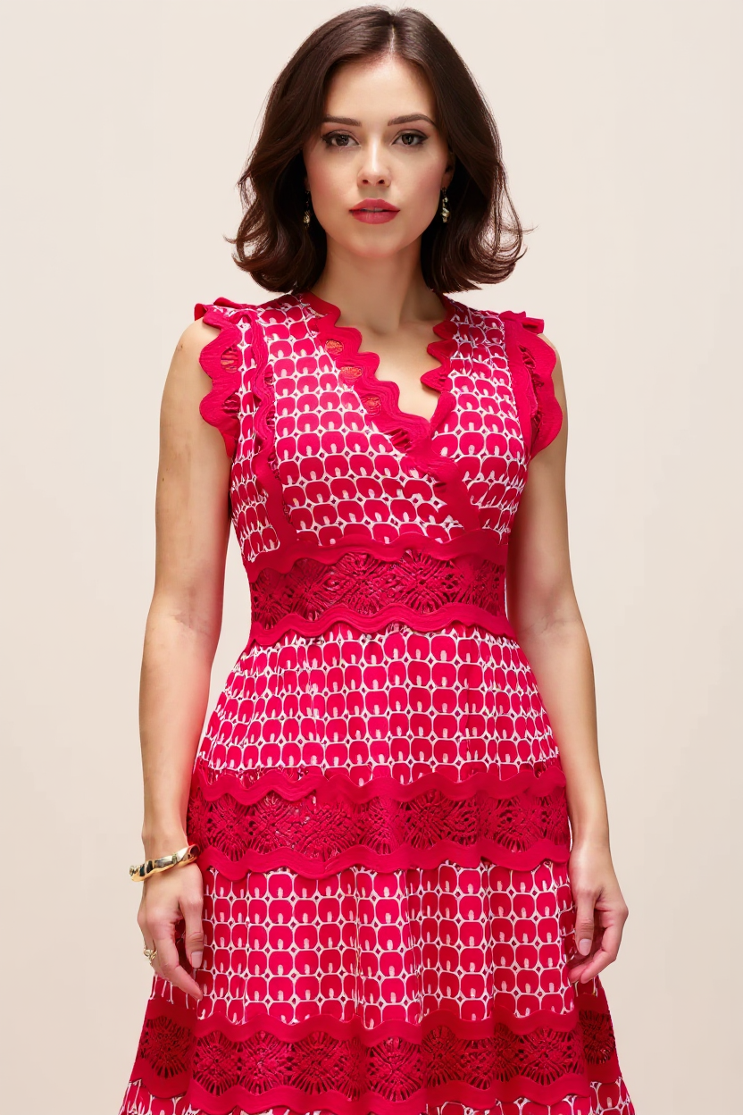 Valentina – Vintage Lace-Trim Maxi Dress