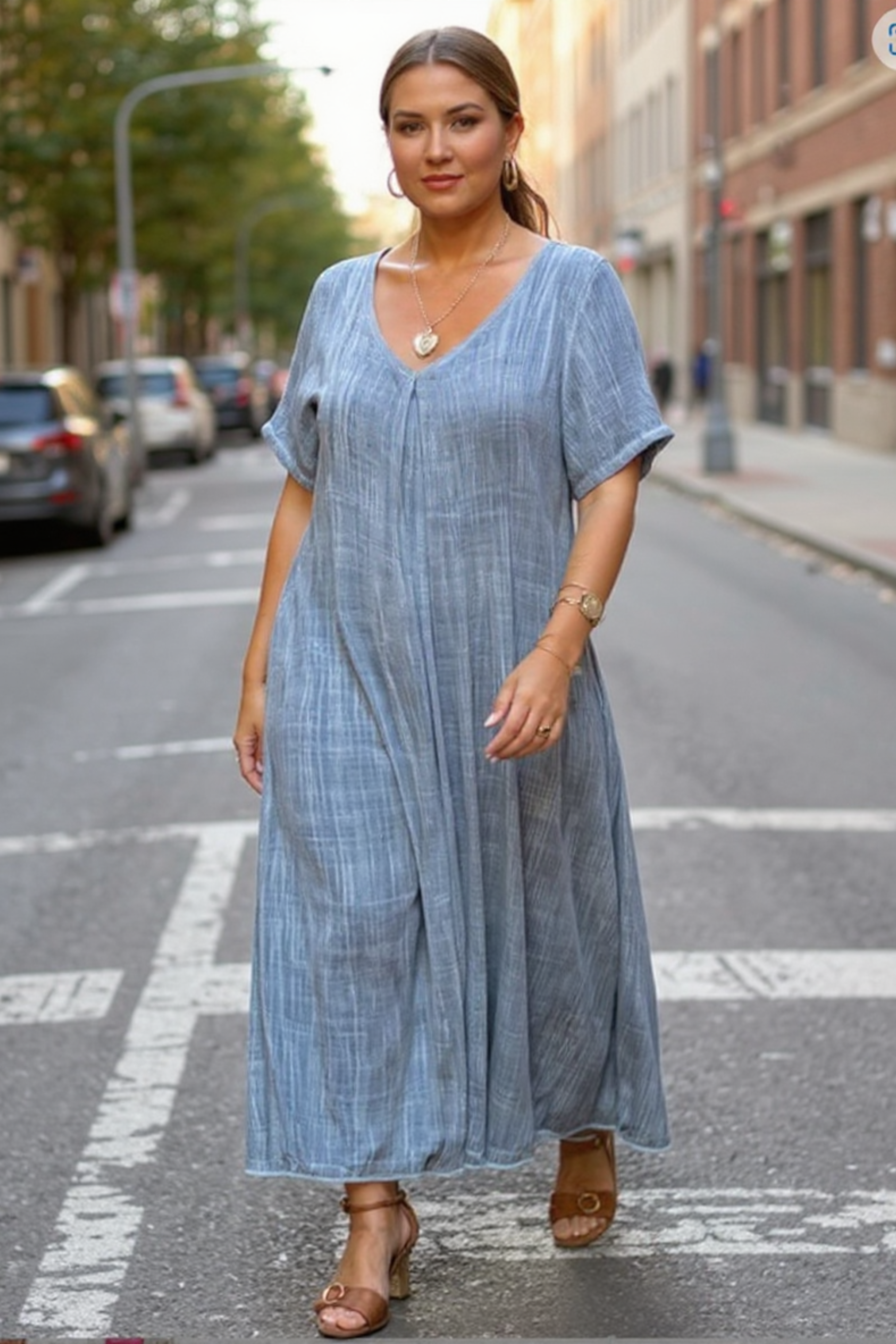 Fresh V-Neck Maxi Dress