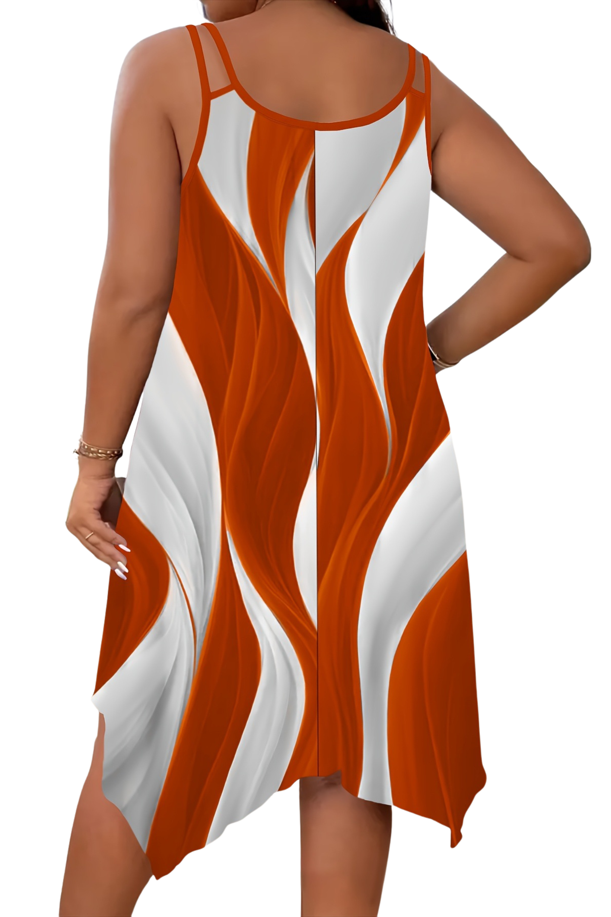 Asymmetrical Plus Size Dress – Abstract Summer Style