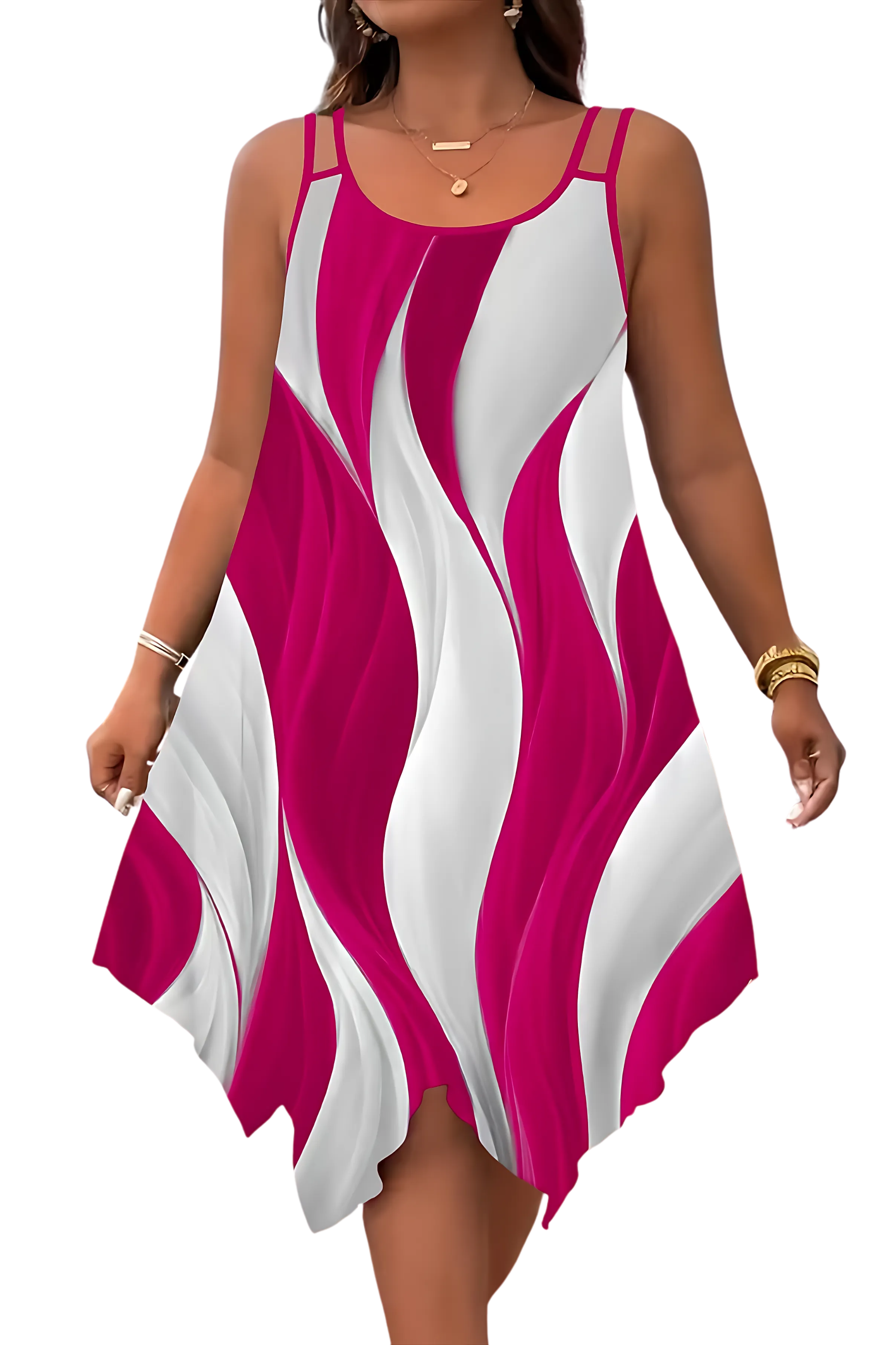 Asymmetrical Plus Size Dress – Abstract Summer Style