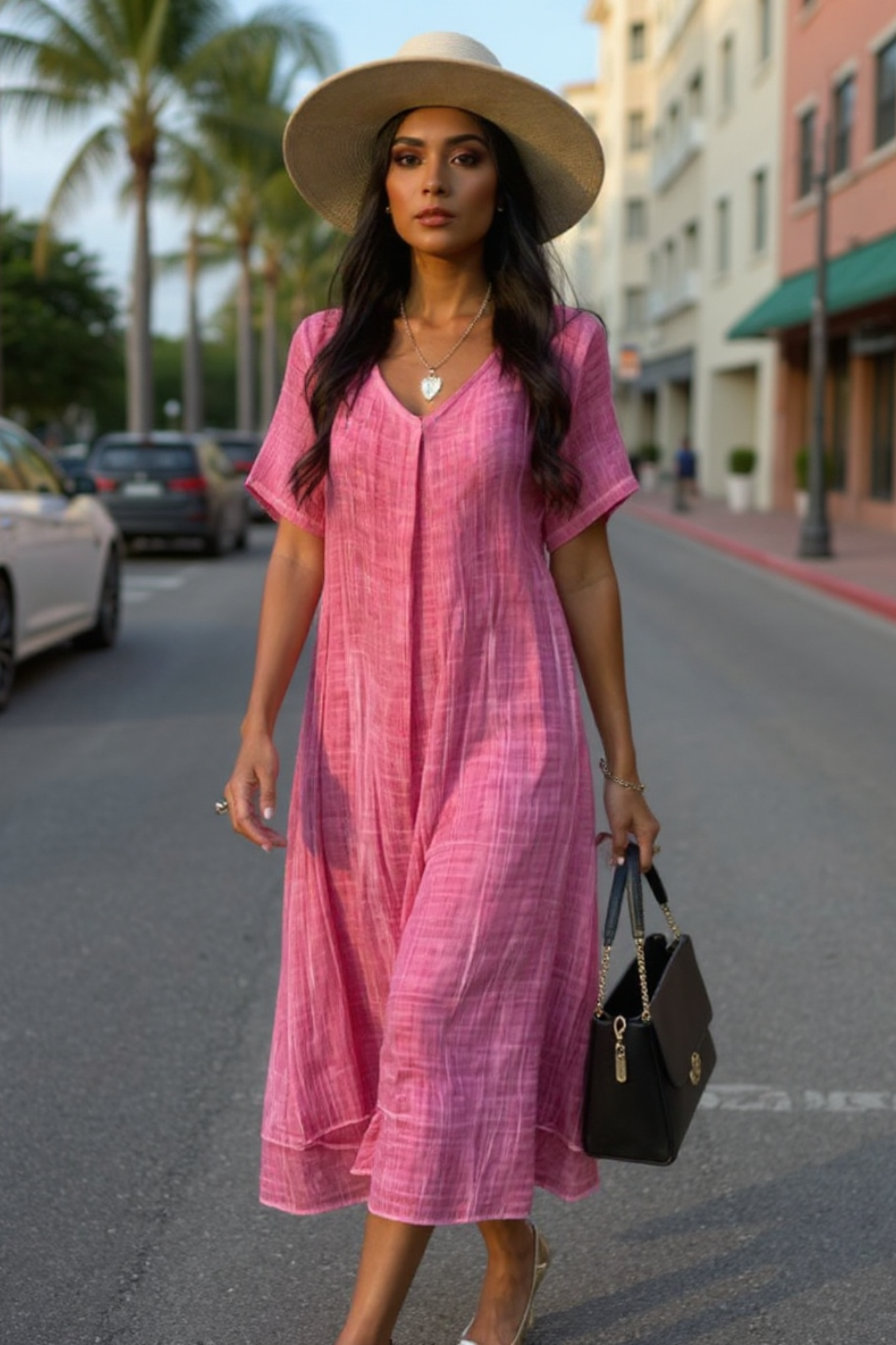 Fresh V-Neck Maxi Dress