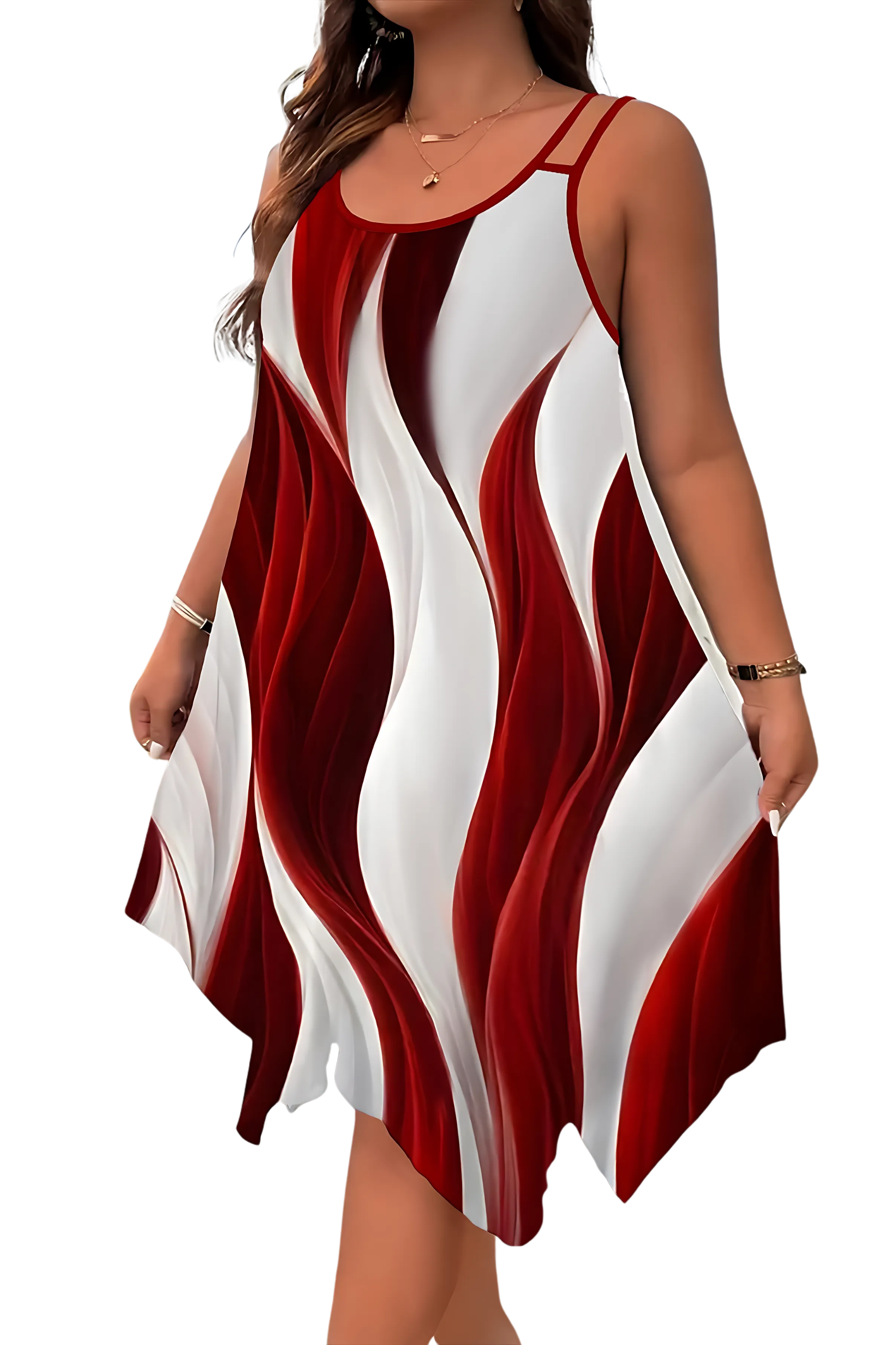Asymmetrical Plus Size Dress – Abstract Summer Style