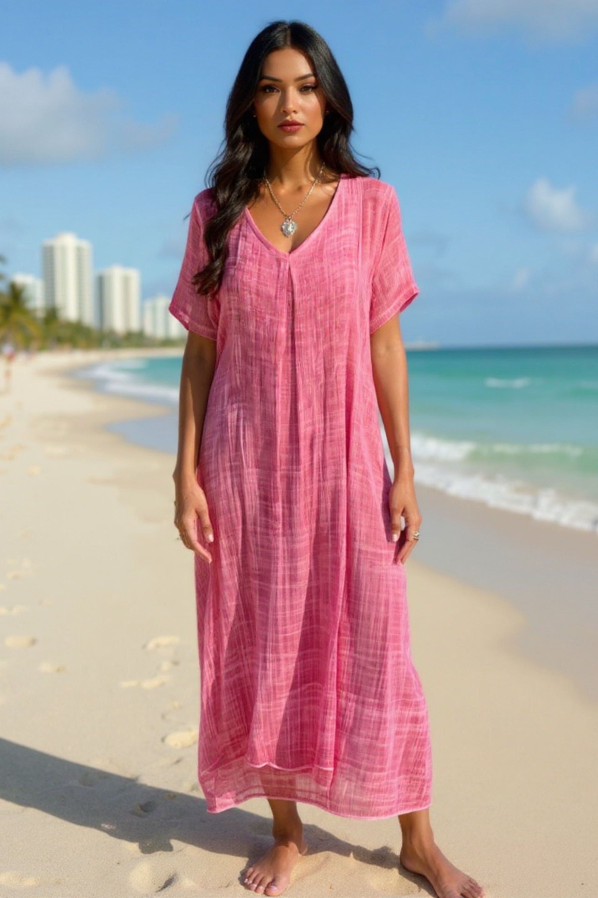 Fresh V-Neck Maxi Dress