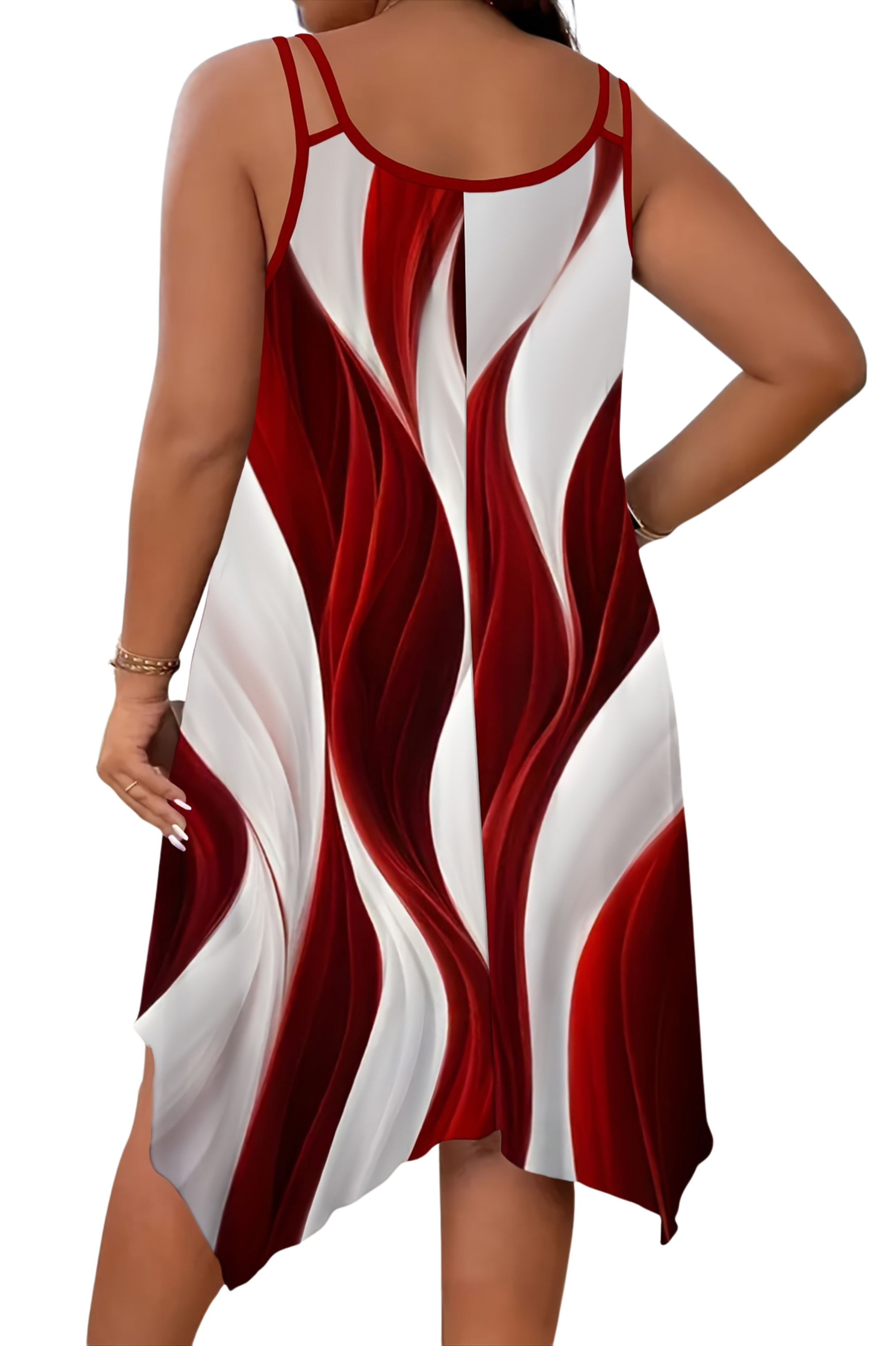 Asymmetrical Plus Size Dress – Abstract Summer Style