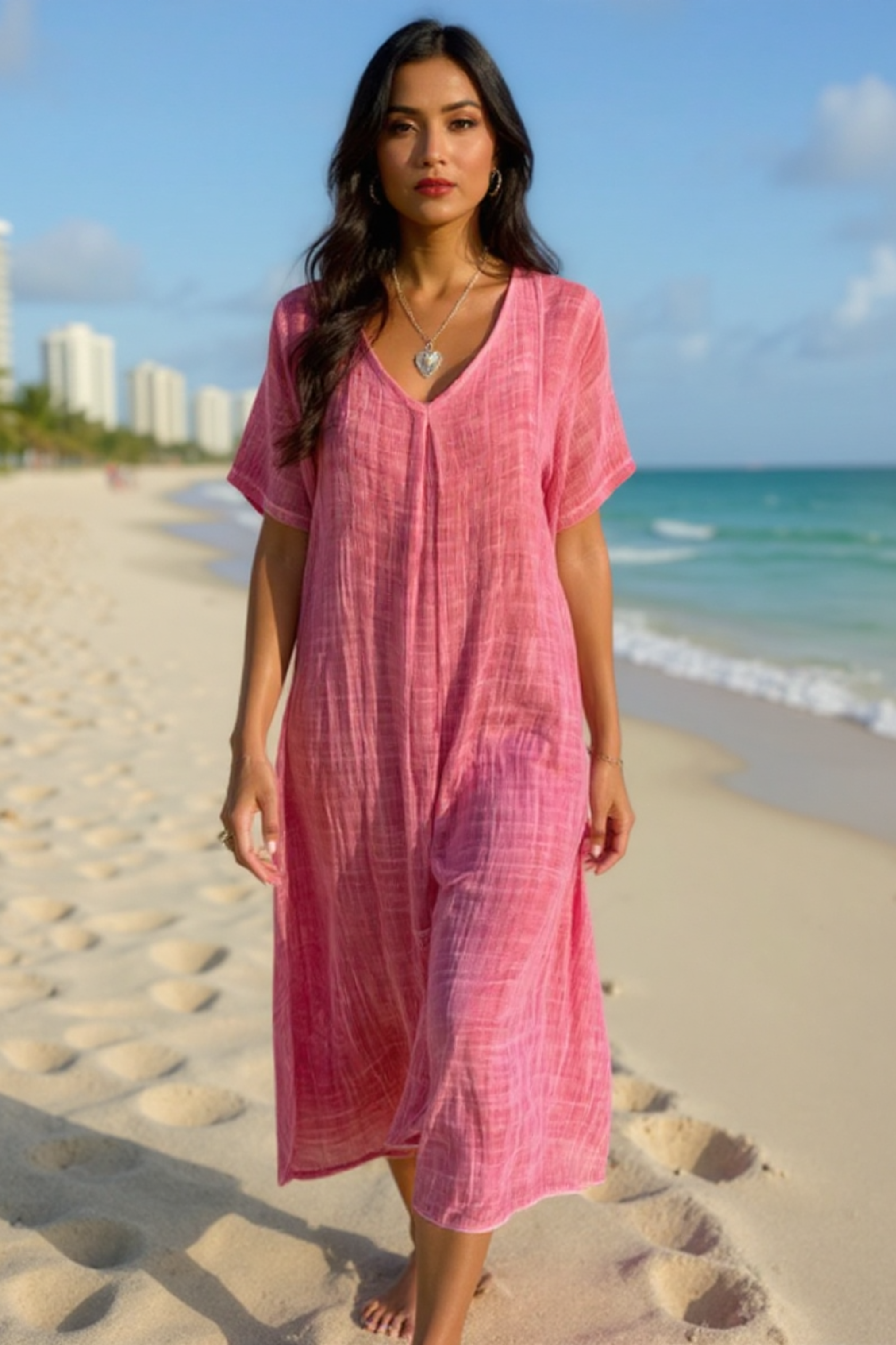 Fresh V-Neck Maxi Dress