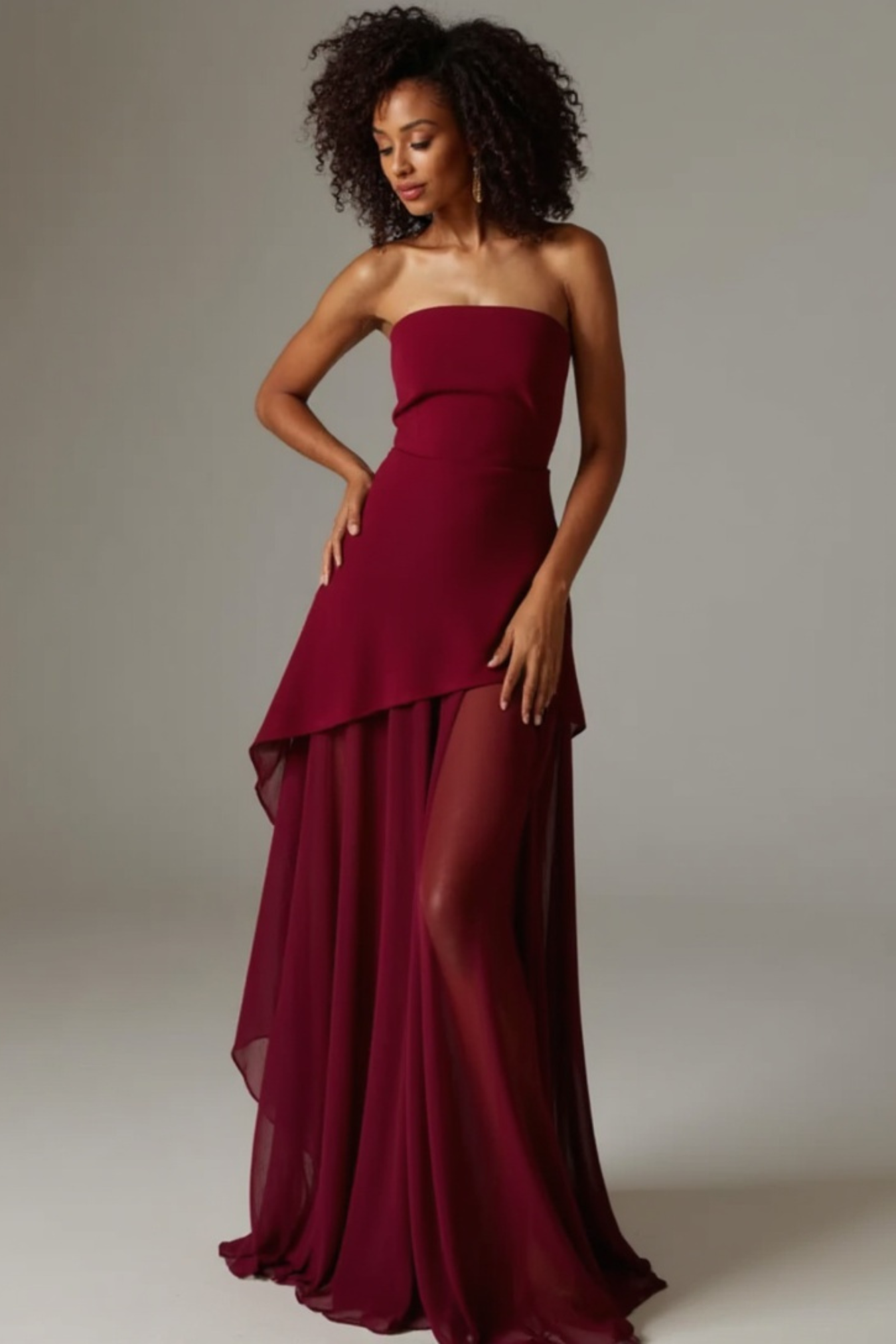 Serena Nights Chiffon Maxi Dress with Scarf