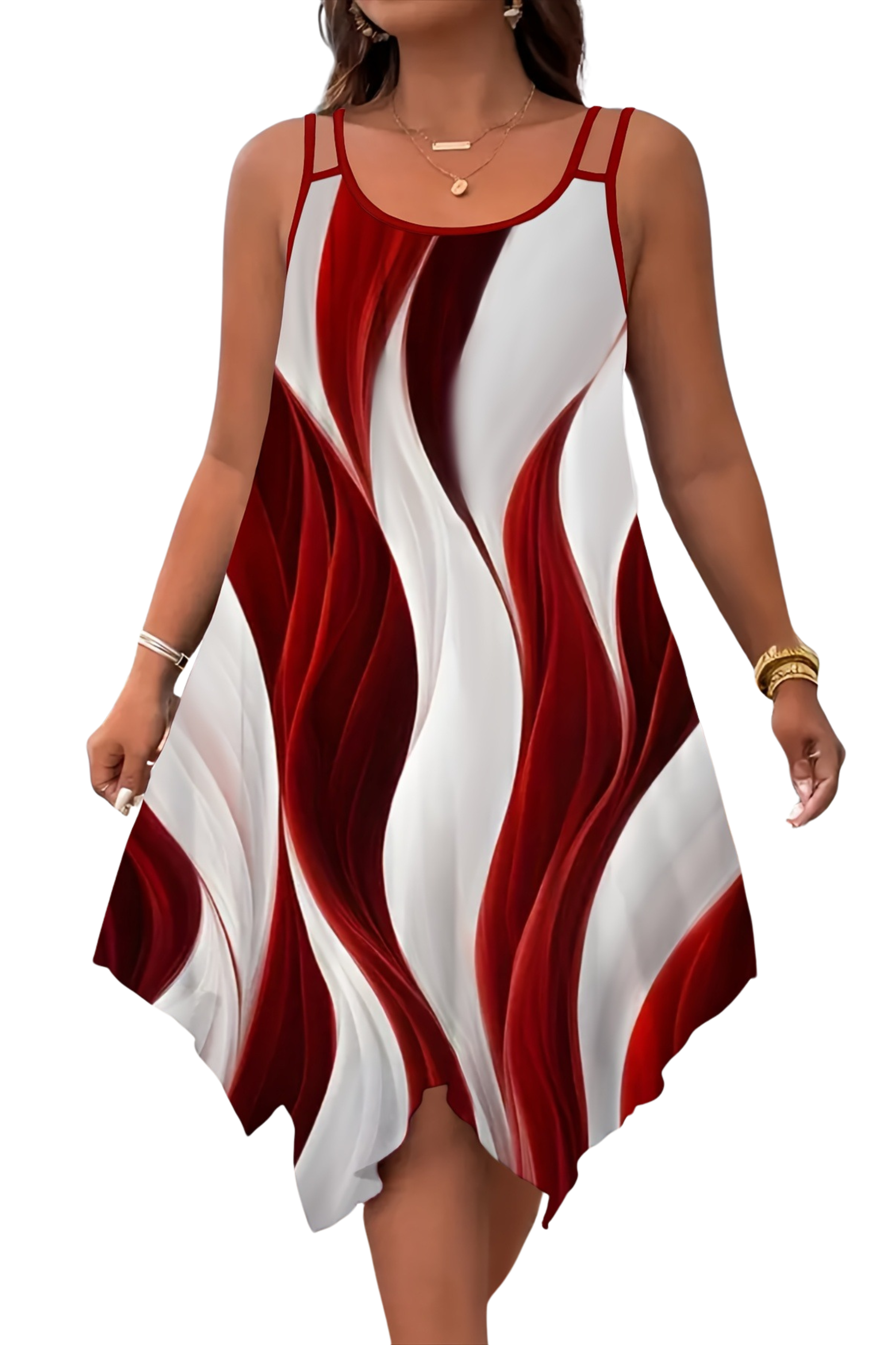 Asymmetrical Plus Size Dress – Abstract Summer Style