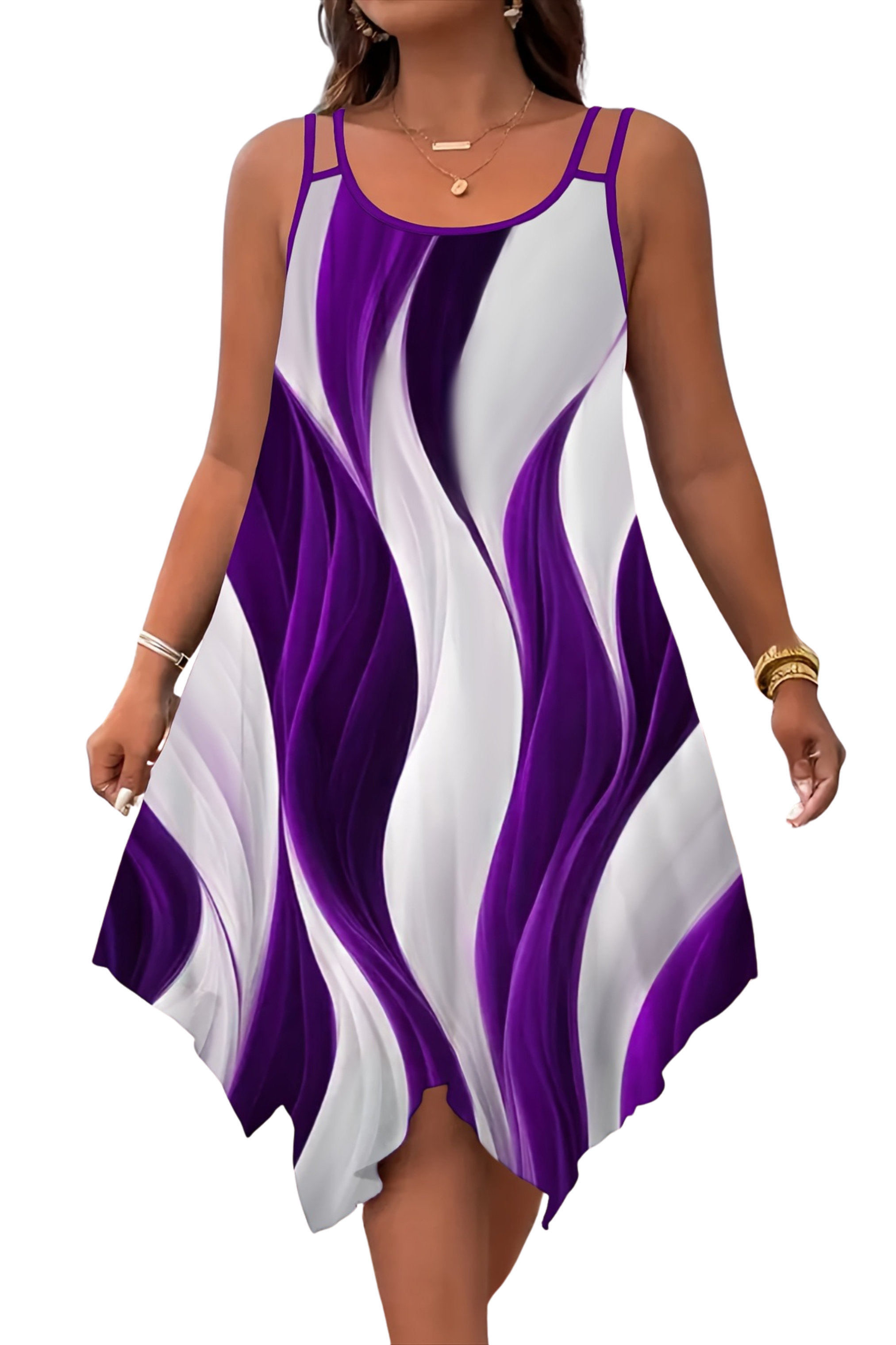 Asymmetrical Plus Size Dress – Abstract Summer Style