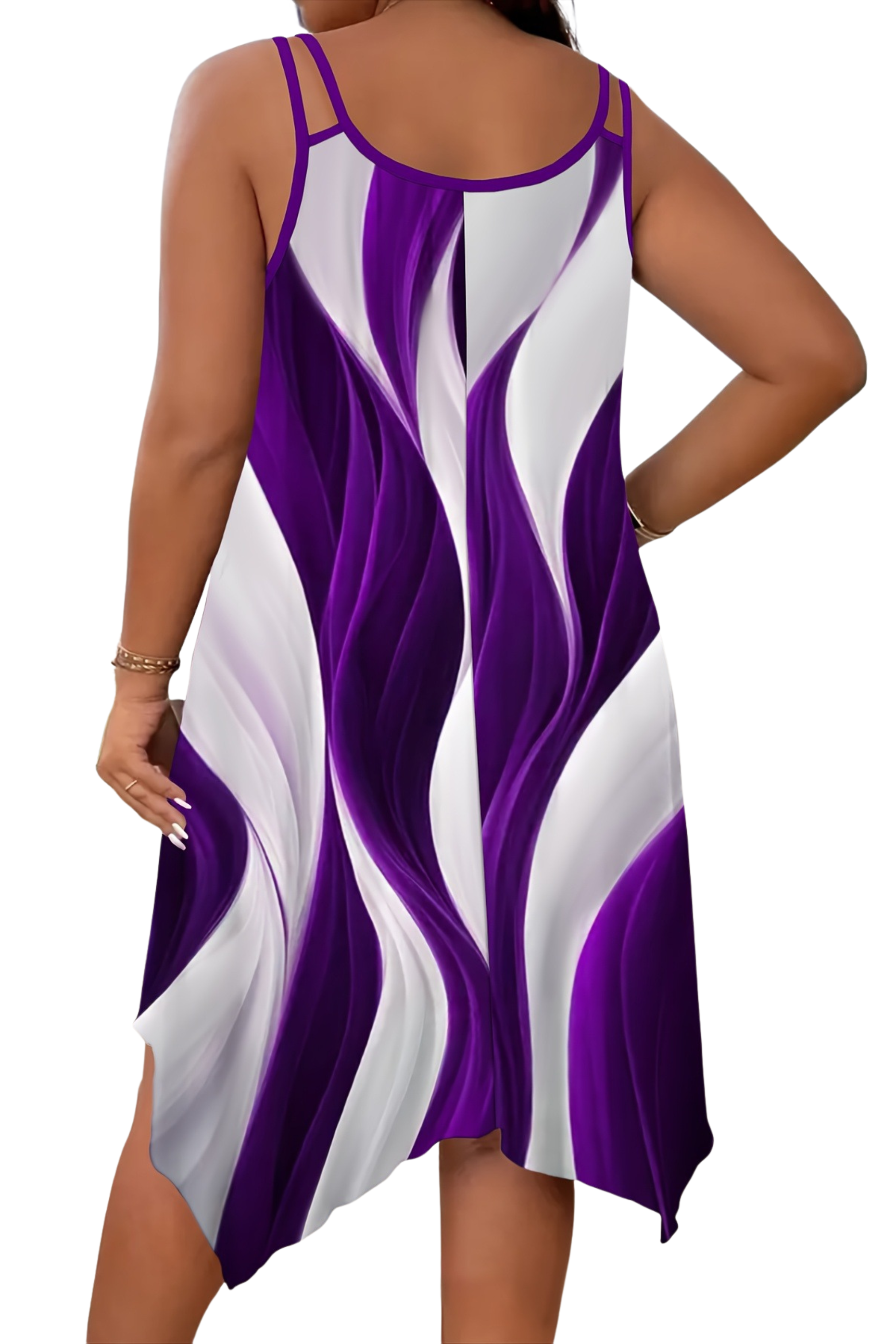 Asymmetrical Plus Size Dress – Abstract Summer Style