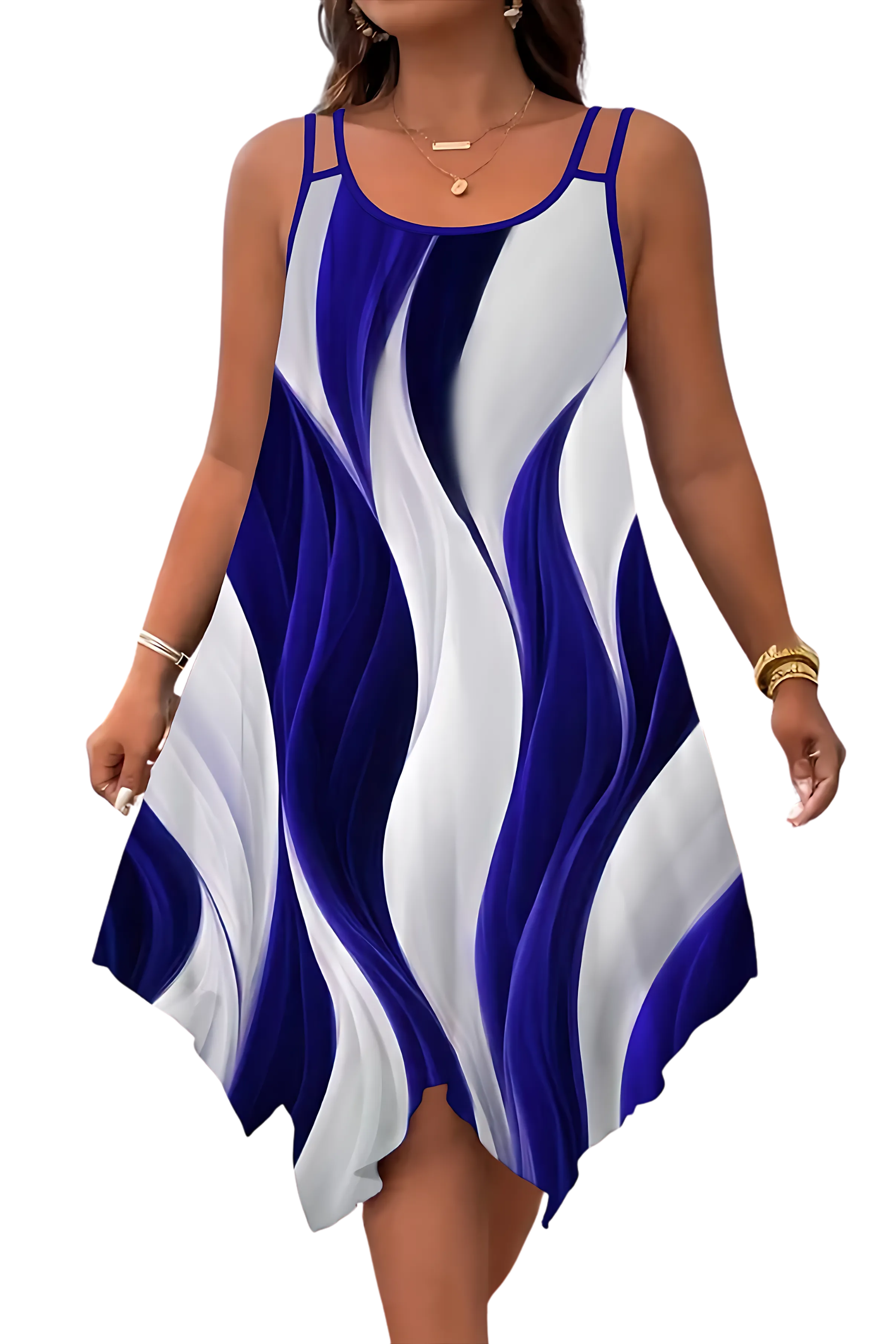 Asymmetrical Plus Size Dress – Abstract Summer Style
