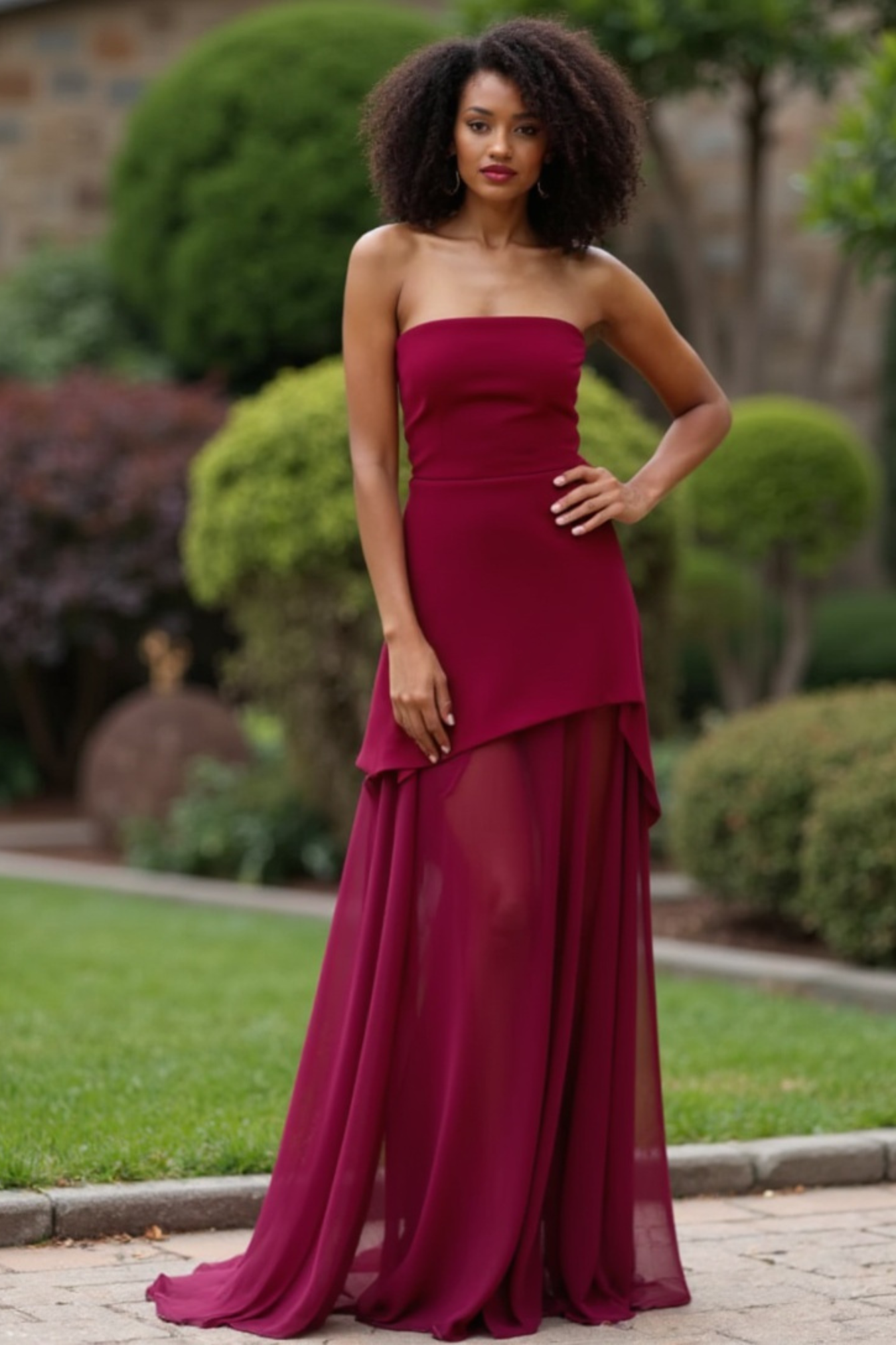 Serena Nights Chiffon Maxi Dress with Scarf