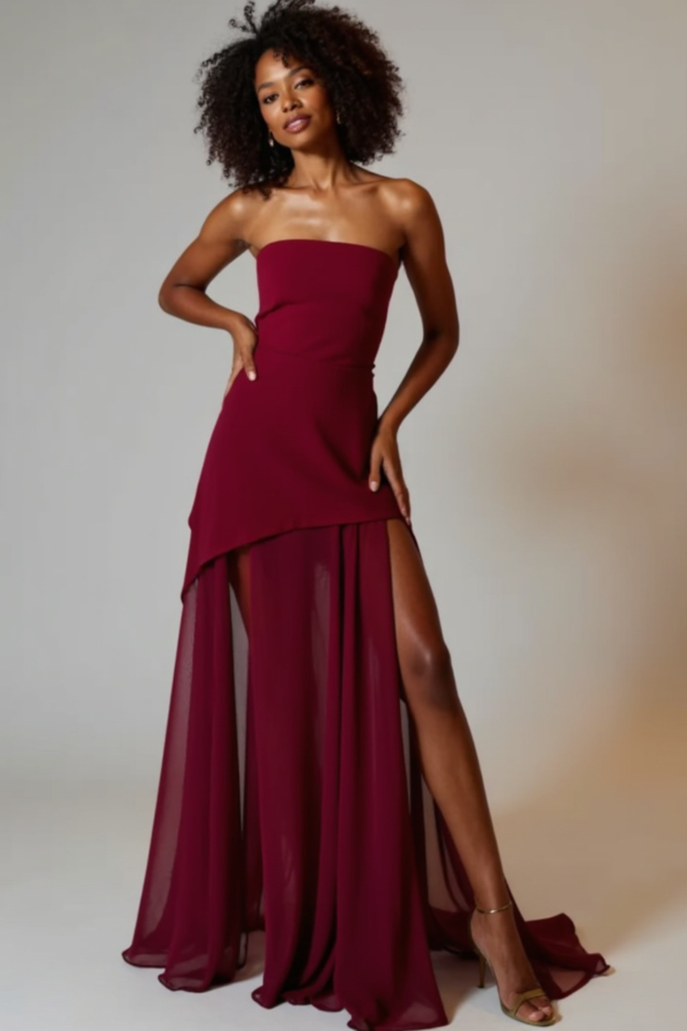Serena Nights Chiffon Maxi Dress with Scarf