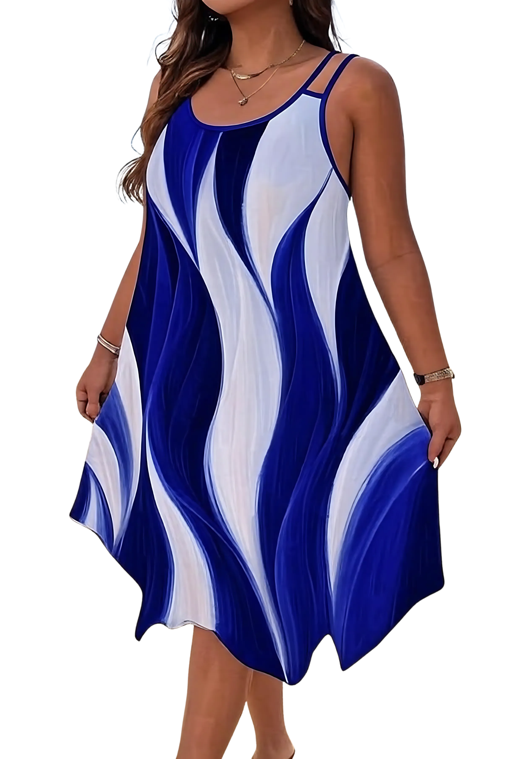 Asymmetrical Plus Size Dress – Abstract Summer Style
