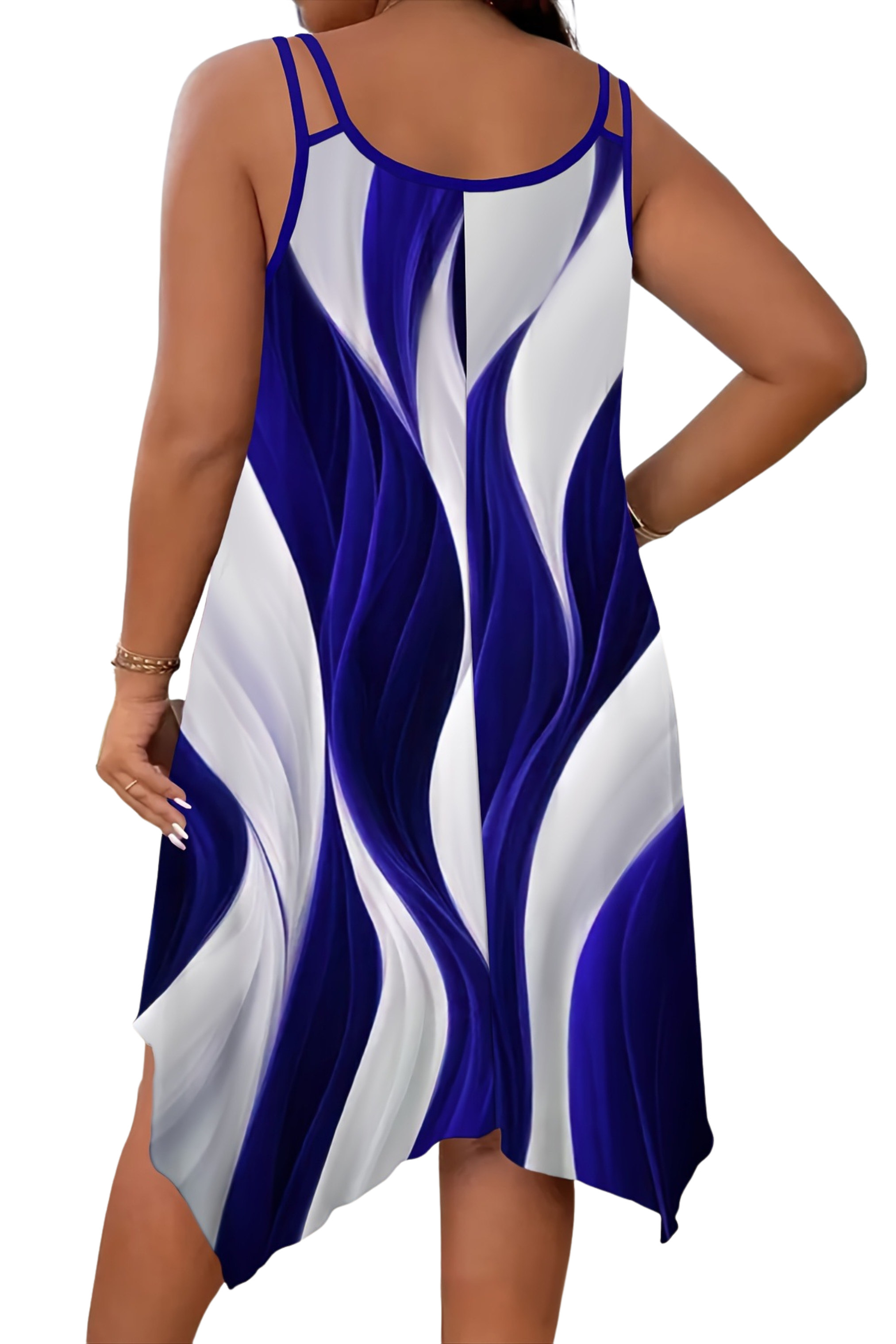 Asymmetrical Plus Size Dress – Abstract Summer Style