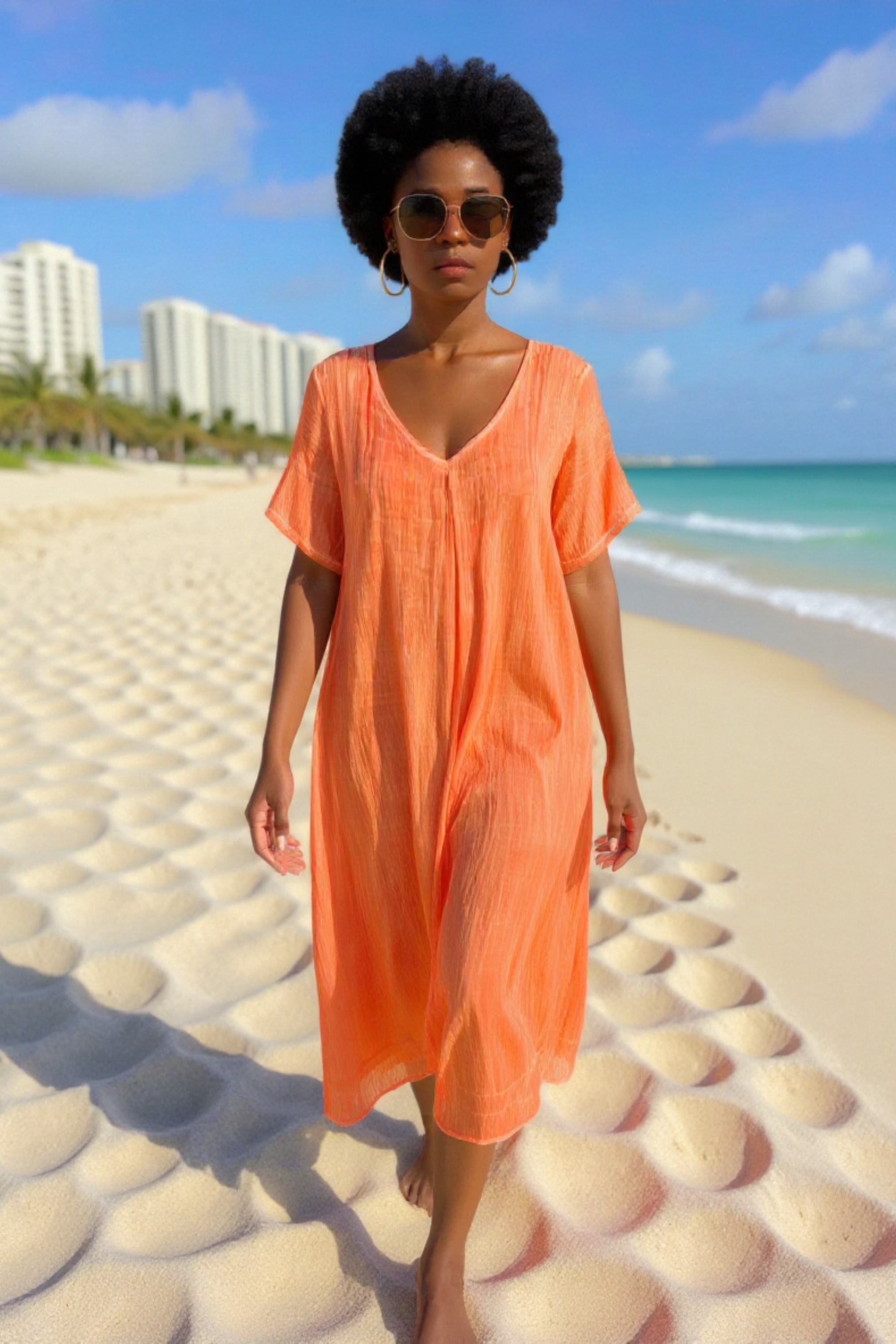 Fresh V-Neck Maxi Dress