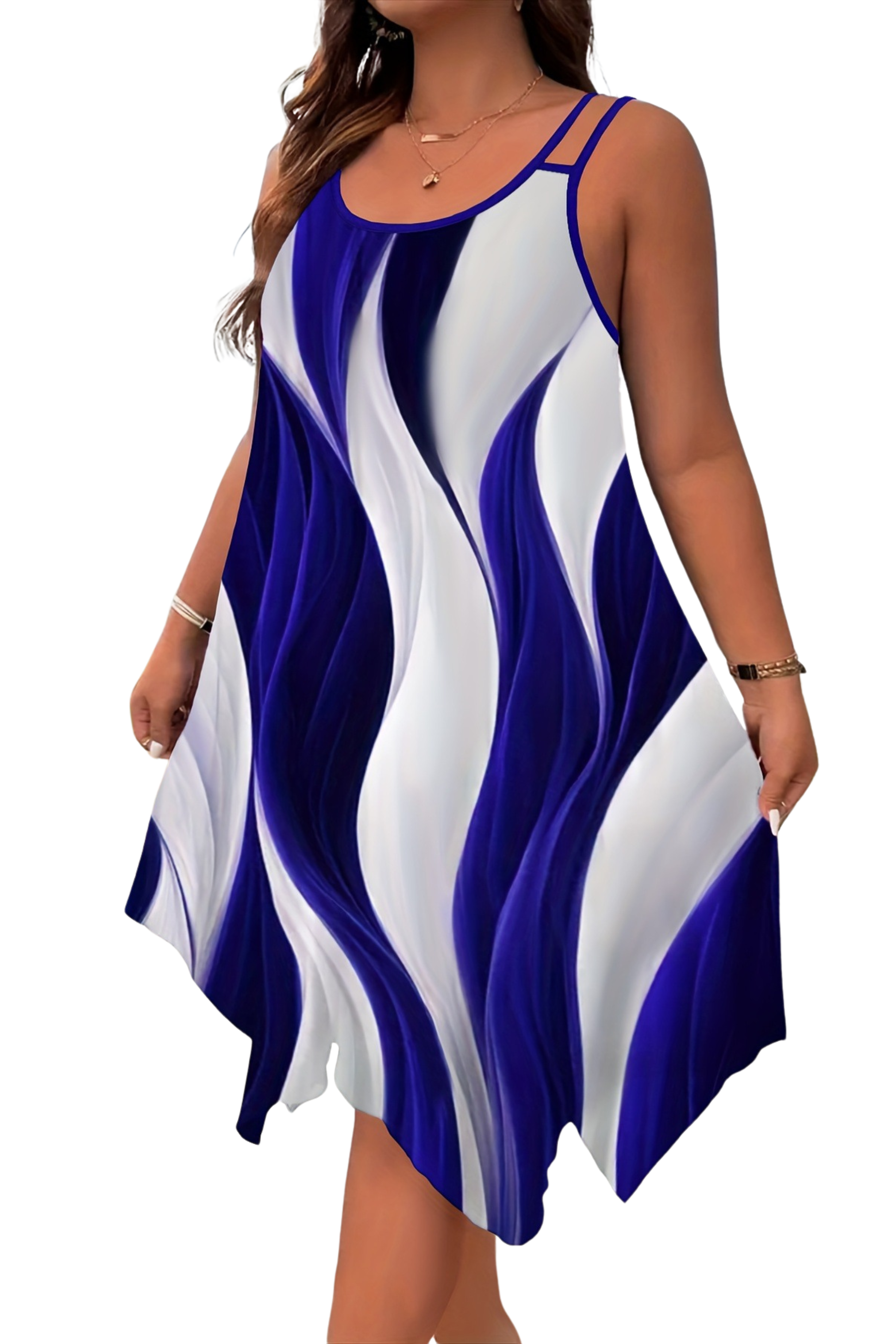 Asymmetrical Plus Size Dress – Abstract Summer Style