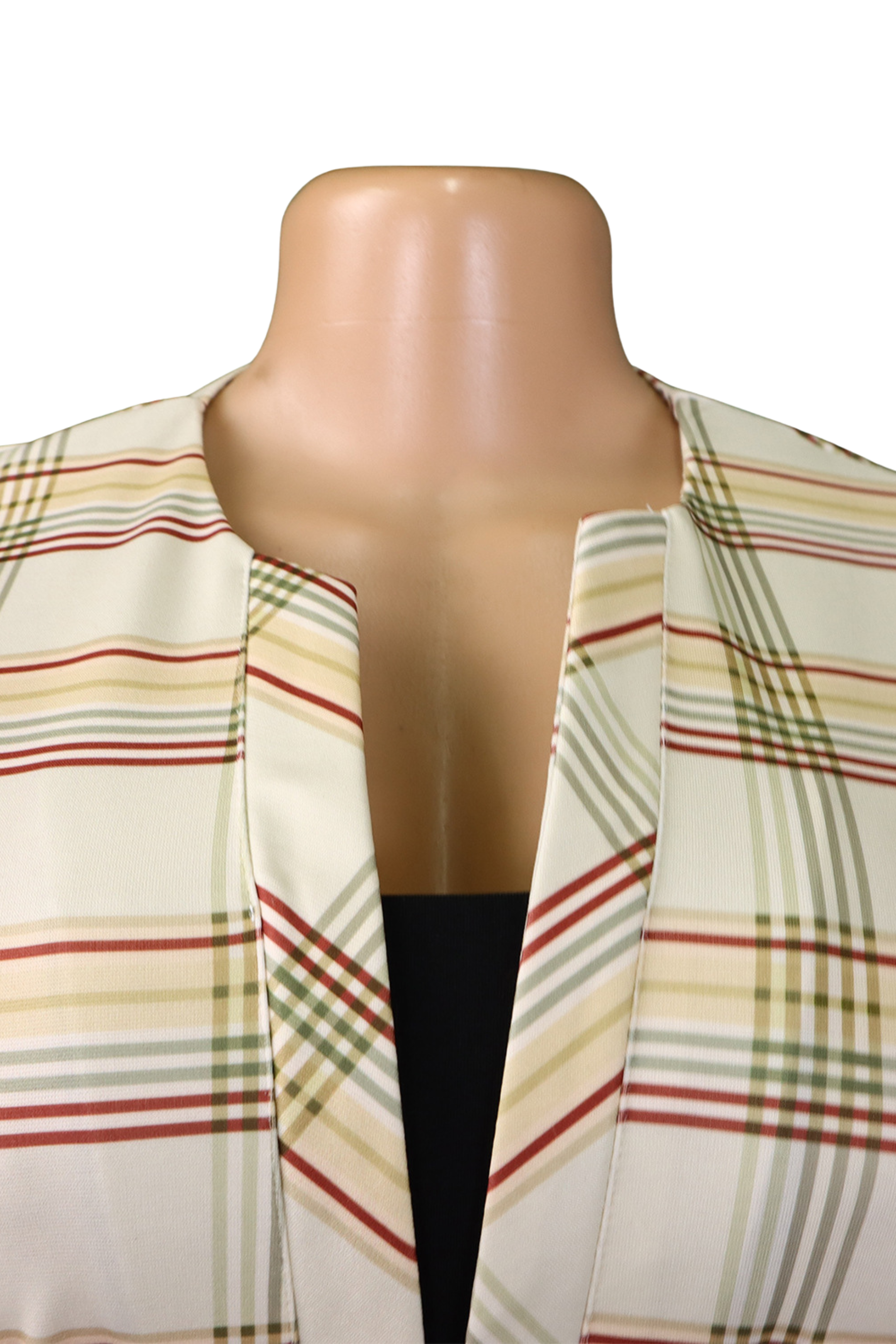 Elegant Plaid Pencil Dress – Structured Fit with Belt