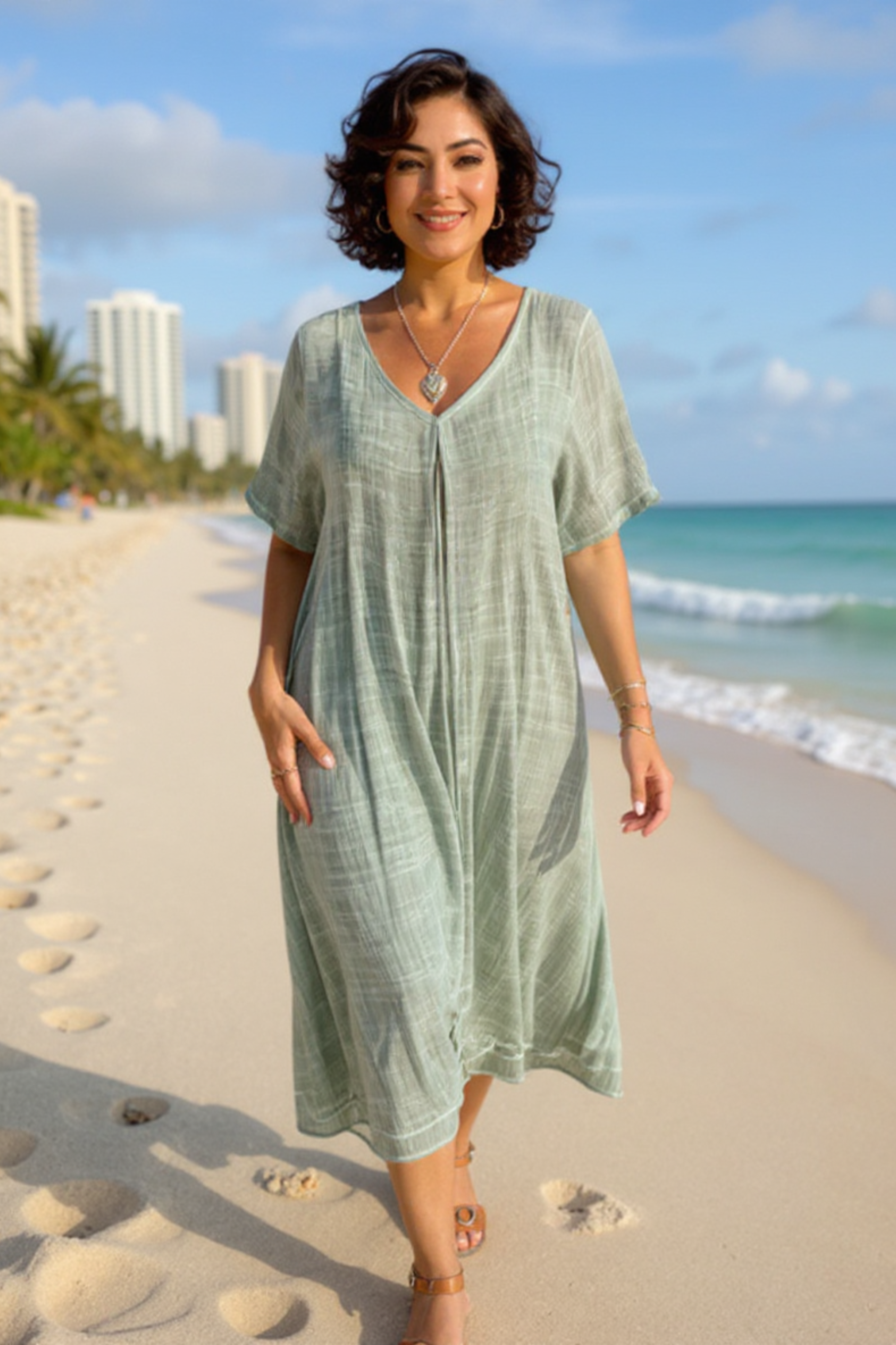 Fresh V-Neck Maxi Dress