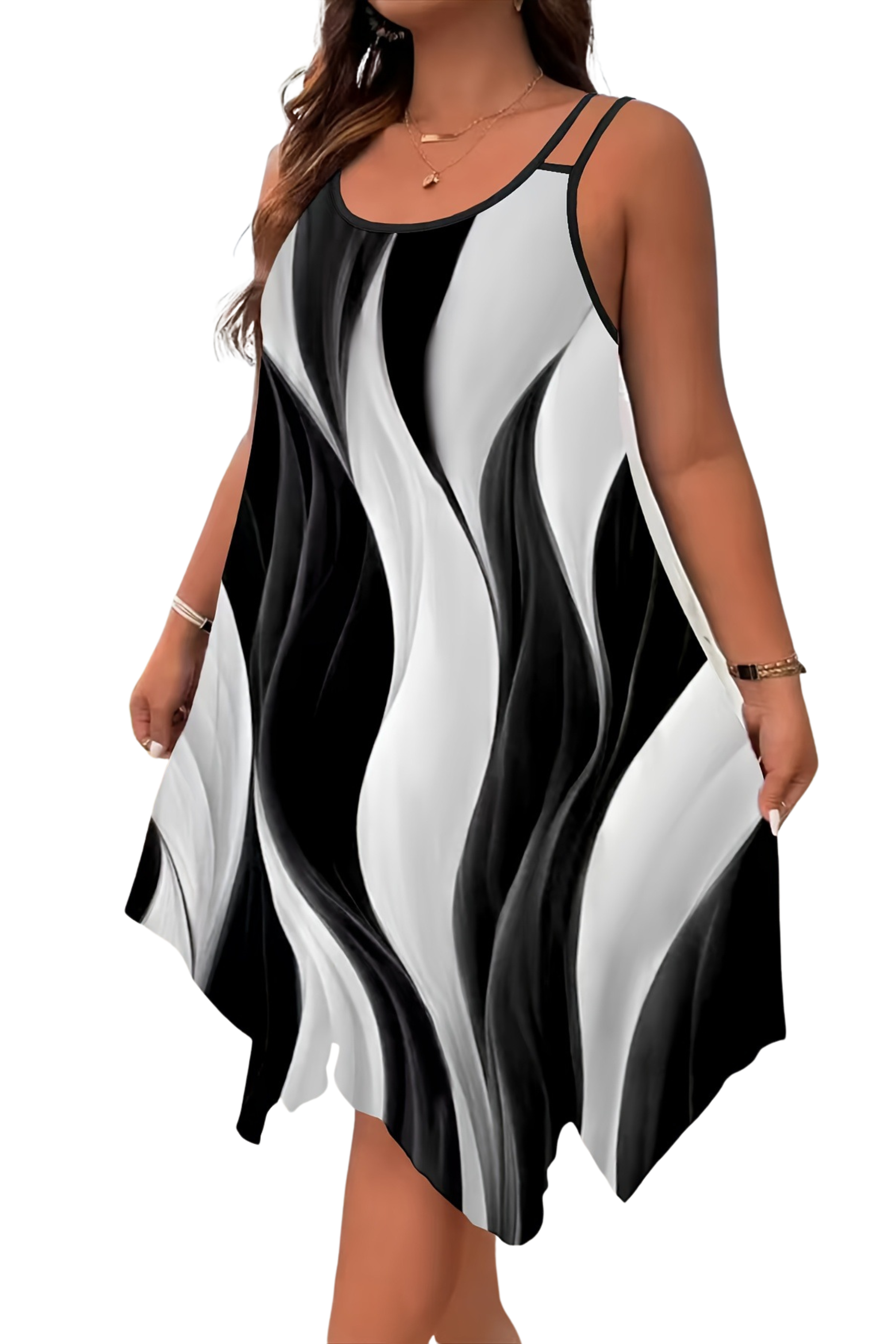 Asymmetrical Plus Size Dress – Abstract Summer Style