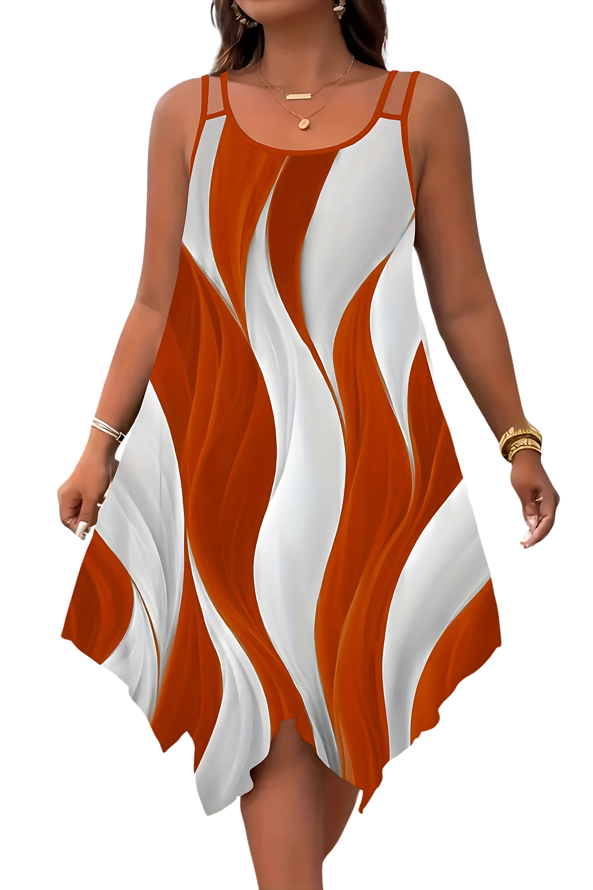 Asymmetrical Plus Size Dress – Abstract Summer Style