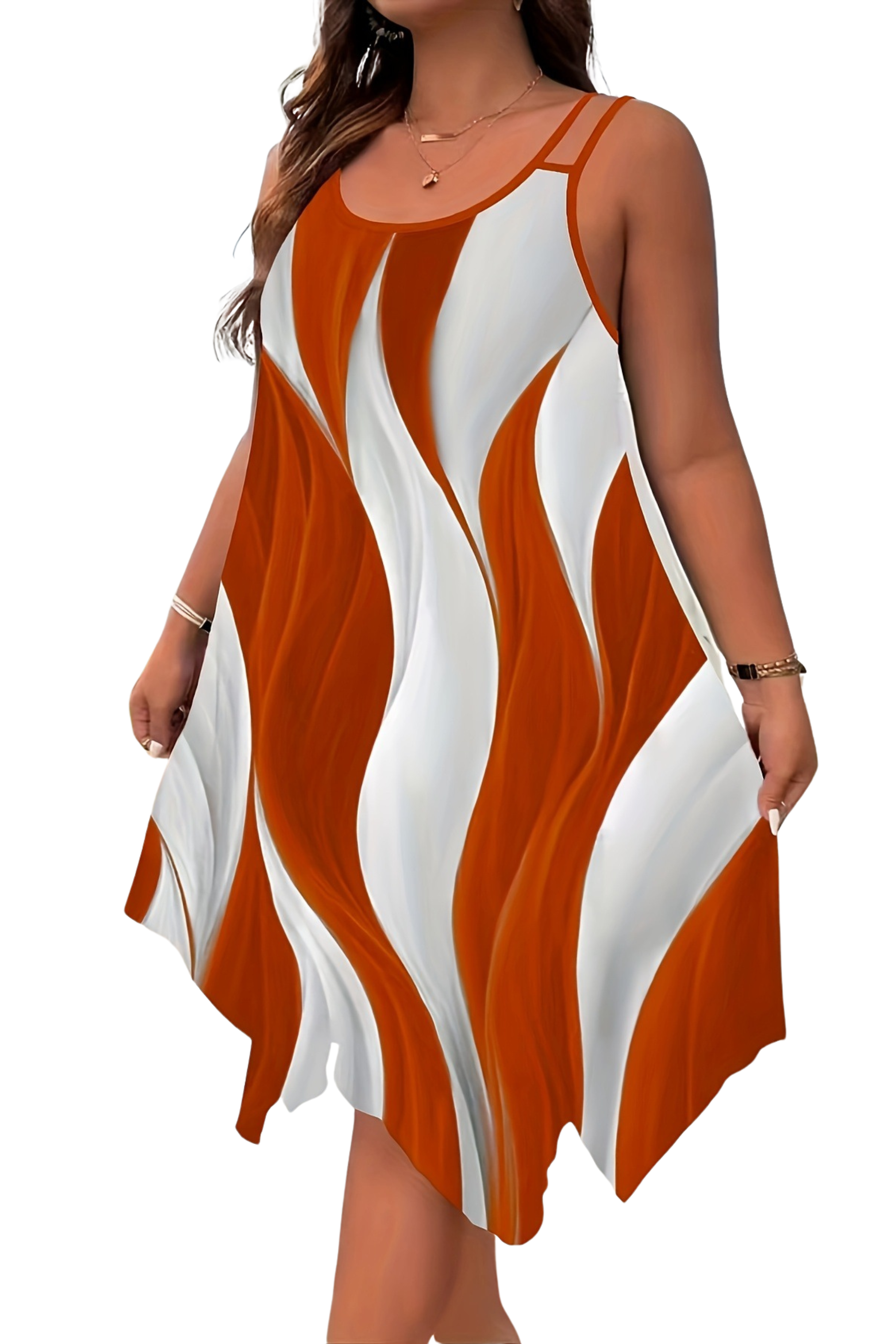 Asymmetrical Plus Size Dress – Abstract Summer Style