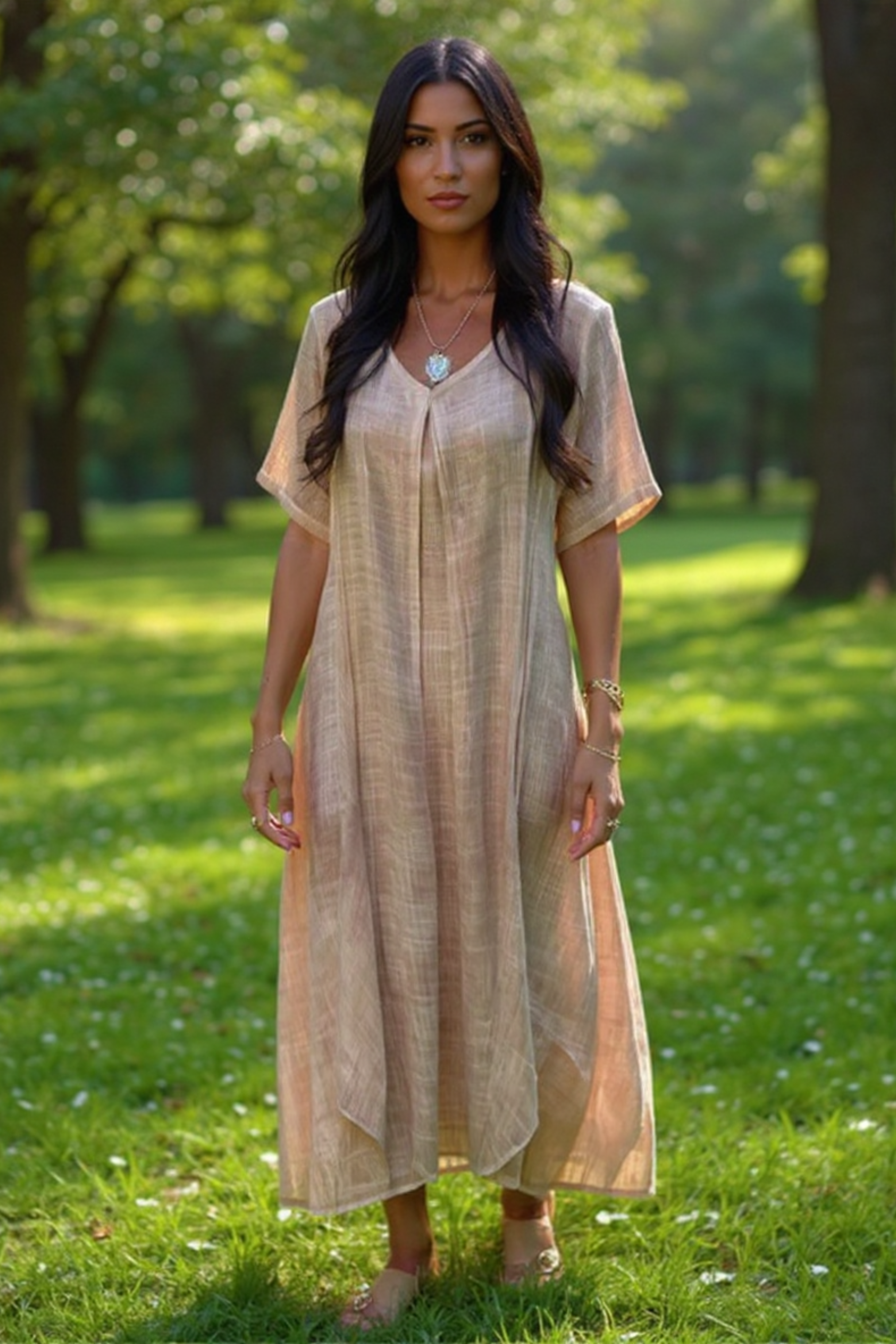 Fresh V-Neck Maxi Dress